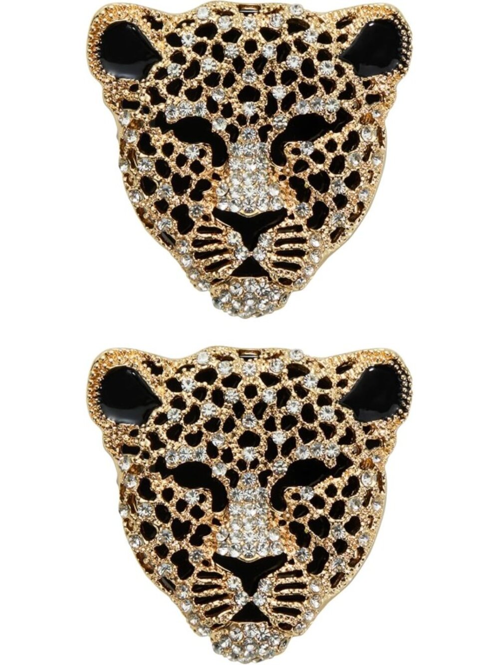 Rhinestone Leopard Brooch Set - Crystal Enamel Lapel Pins for Bags, Hats